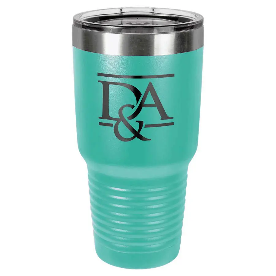 Powder coated double-wall vacuum insulated tumbler-green