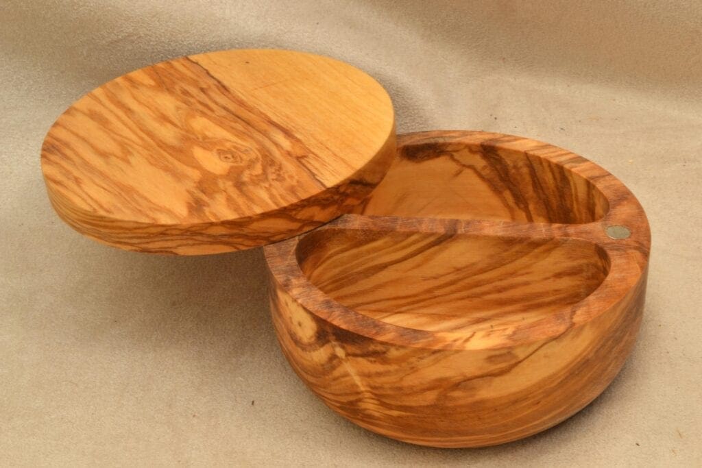 LARGE OLIVE WOOD SALT CELLAR Doc's Woodturning