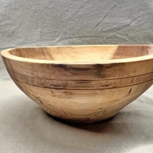 Poplar Salad Bowl in Light Wood Shade Side View