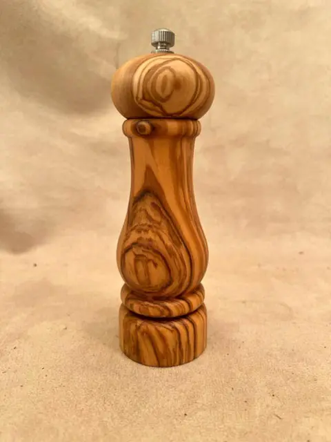 Small olive Wooden salt and pepper mill
