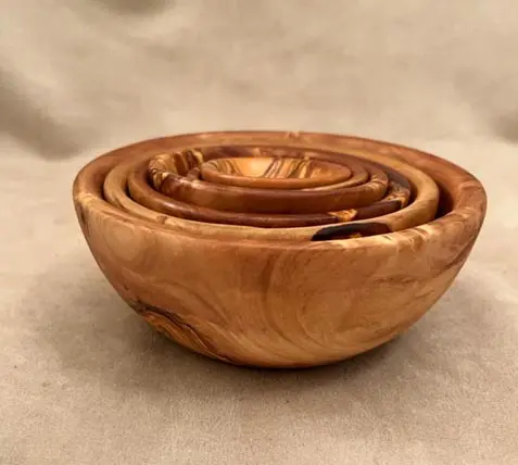 olivewood nested set bowls