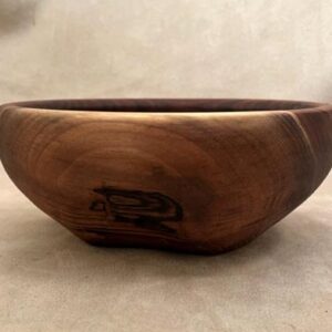Walnut Salad Bowl Top View of Bowl Side