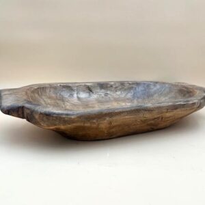 CARVED DOUGH BOWL WITH HANDLES