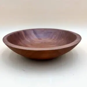 A simple WILD CHERRY SALAD BOWL with a smooth finish and visible wood grain patterns, displayed against a plain white background.