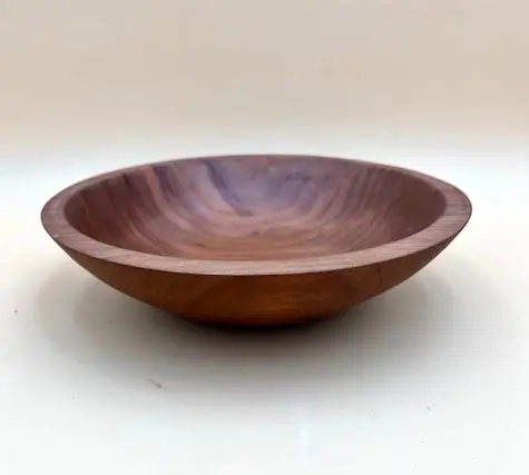 A simple WILD CHERRY SALAD BOWL with a smooth finish and visible wood grain patterns, displayed against a plain white background.